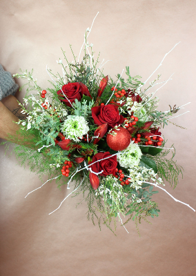 STRASBOURG - Bouquet de fleurs spécial Noël