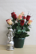 Fleurs artificielles pour cimetière - Coupe de roses boutons