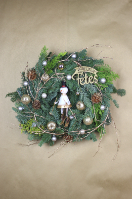 NOËL - Couronne de Noël jaune