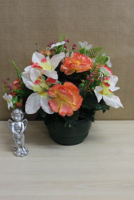  Fleurs artificielles pour cimetière - Coupe de face de renoncules, lotus, arum