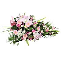 ROSALIE - Grande gerbe de fleurs piquées rose