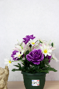Fleurs artificielles pour cimetière -Petite coupe de fleurs artificielles variées