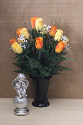 Fleurs artificielles pour cimetière - Cône de roses boutons