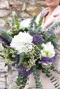 ARCACHON - Bouquet de fleurs bleu et printanier